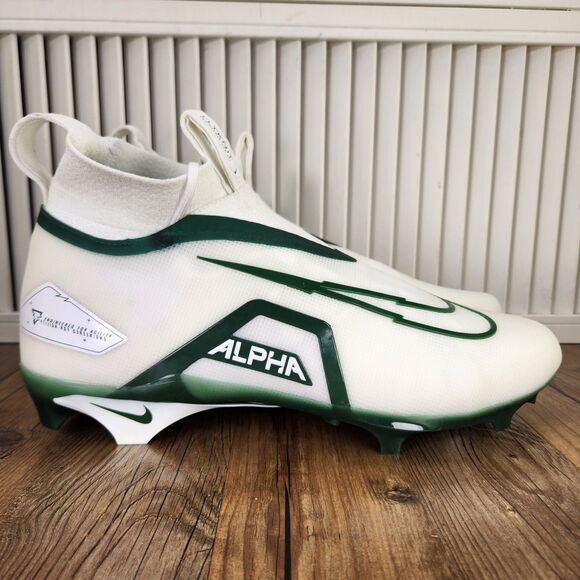 Nike Alpha Menace Elite 3 Mens Size 14 White Green Football Cleats DM1792-103 main image 6